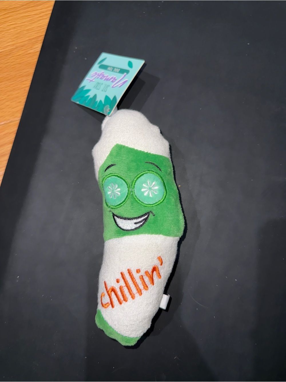 Plush 'chillin'' Cucumber Toy - Green & White
